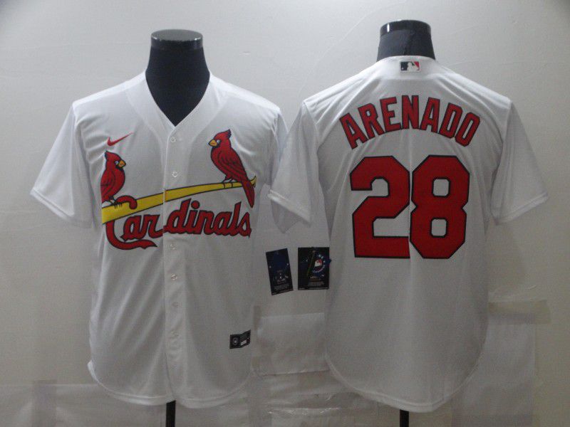 Men St.Louis Cardinals 28 Arenado White Game Nike MLB Jerseys